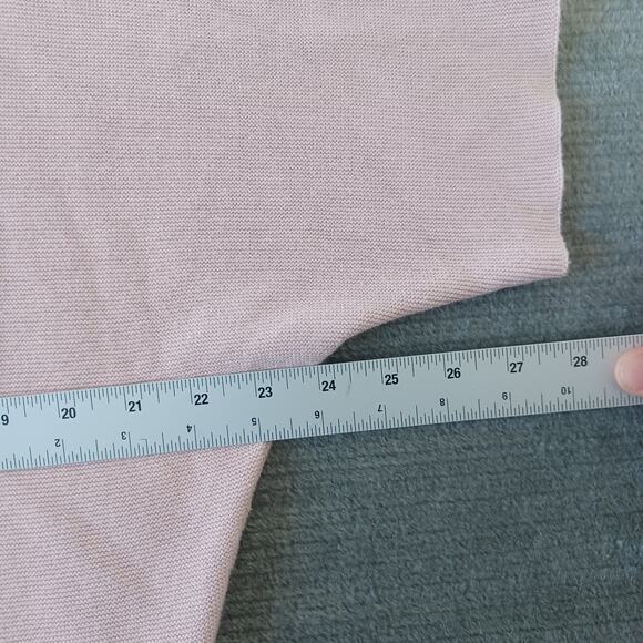 Quince Shirt Women L Pink Cotton Cashmere Link-Stitch Dolman Sweater Sugar Stone - Picture 7 of 9